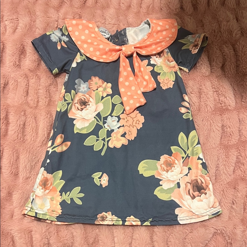 Charming Floral Dress with Polka Dot Bow